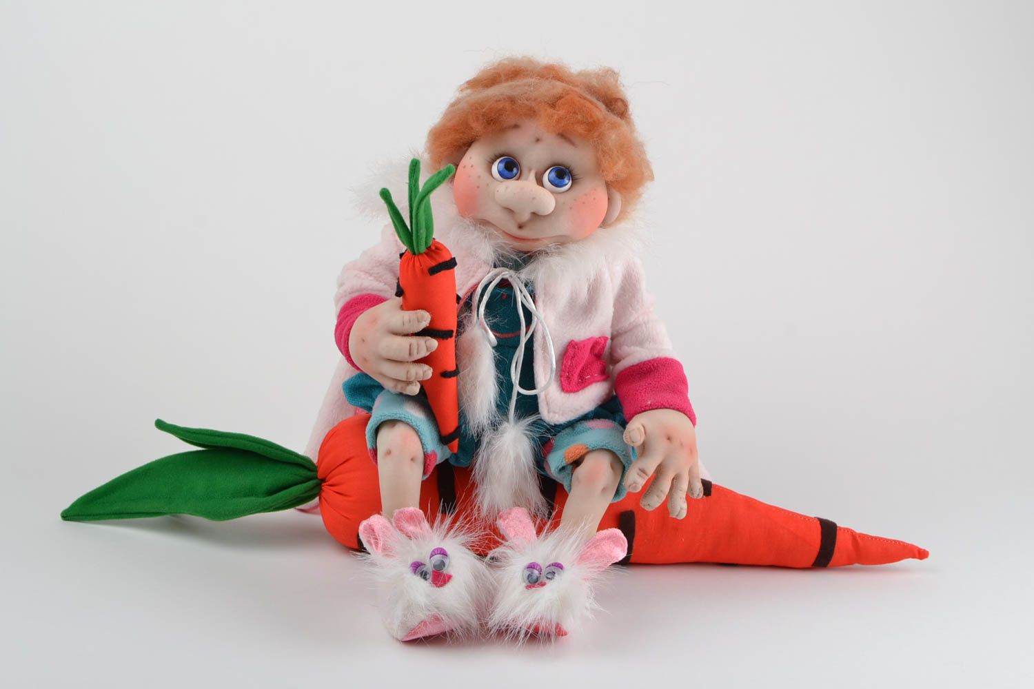 Handmade Spielzeug Puppe Kuscheltier Hase Wohnung Deko Haus Deko künstlerisch foto 3