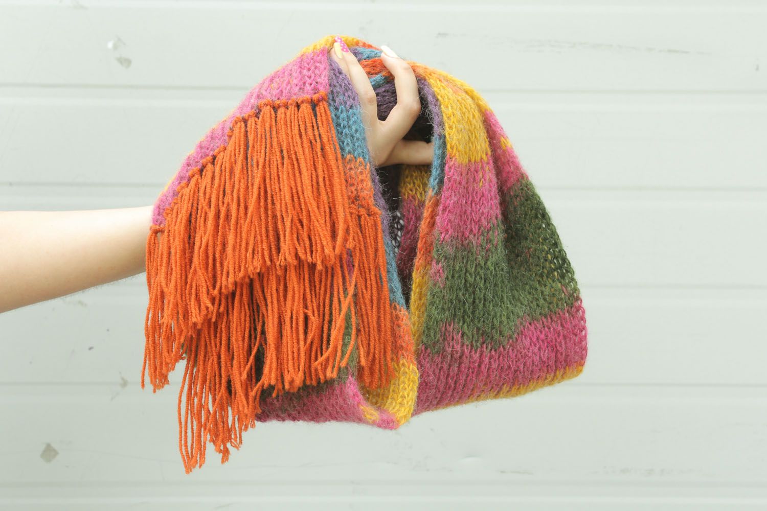 Écharpe originale de laine d'angora faite main photo 3
