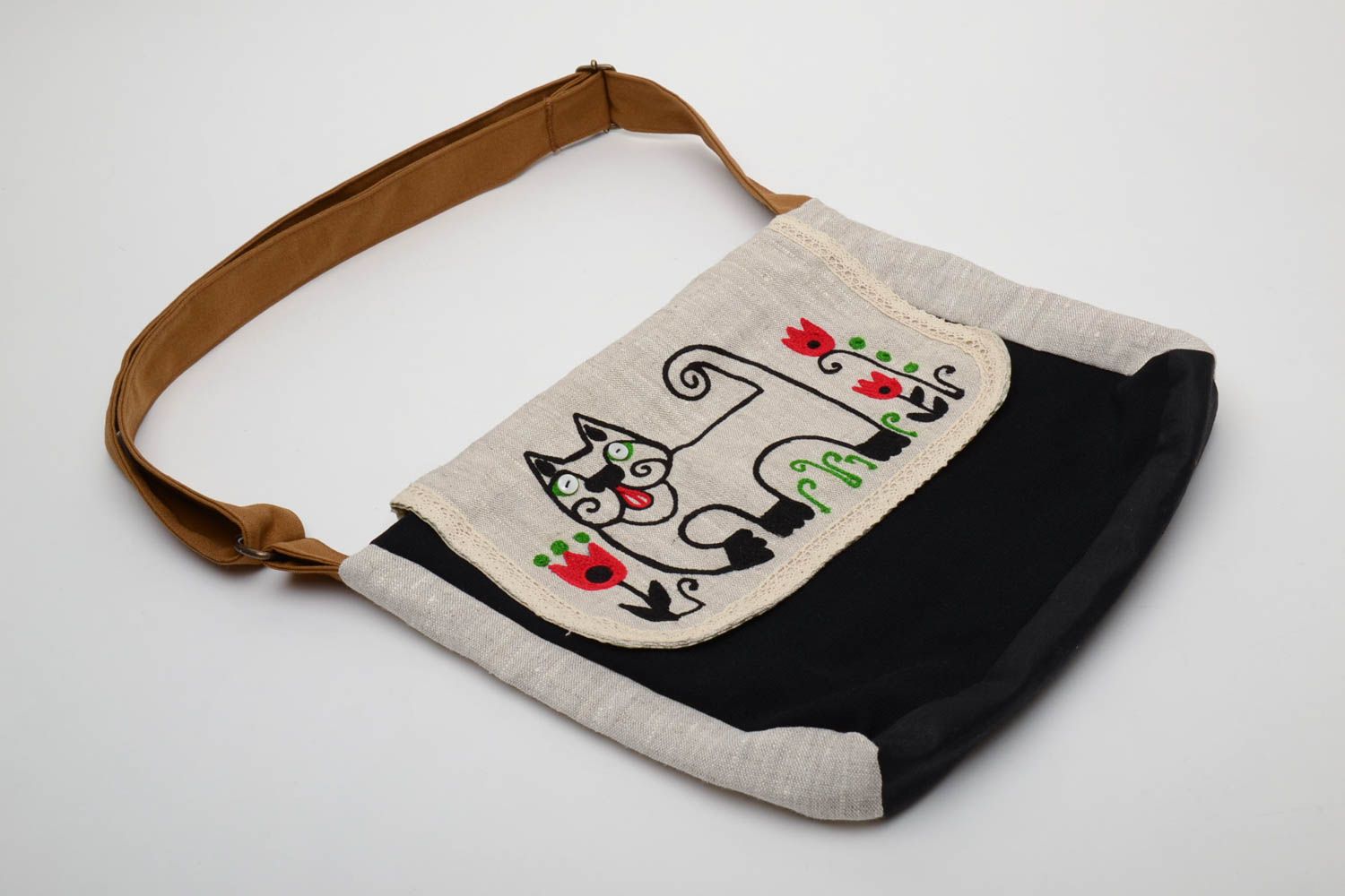 Textil Tasche mit Katzeprint foto 2