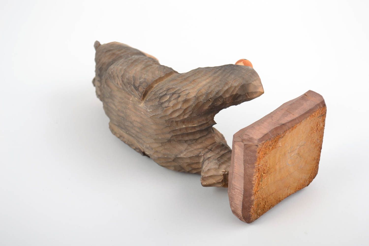 Figura de madera con forma de osito tallada artesanal para decorar casa foto 5