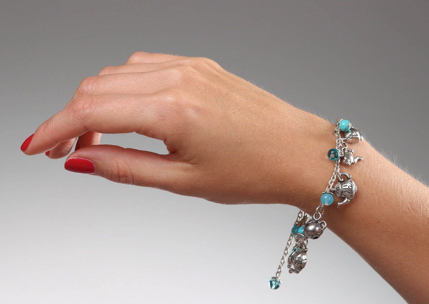Steel bracelet with turquoise photo 3