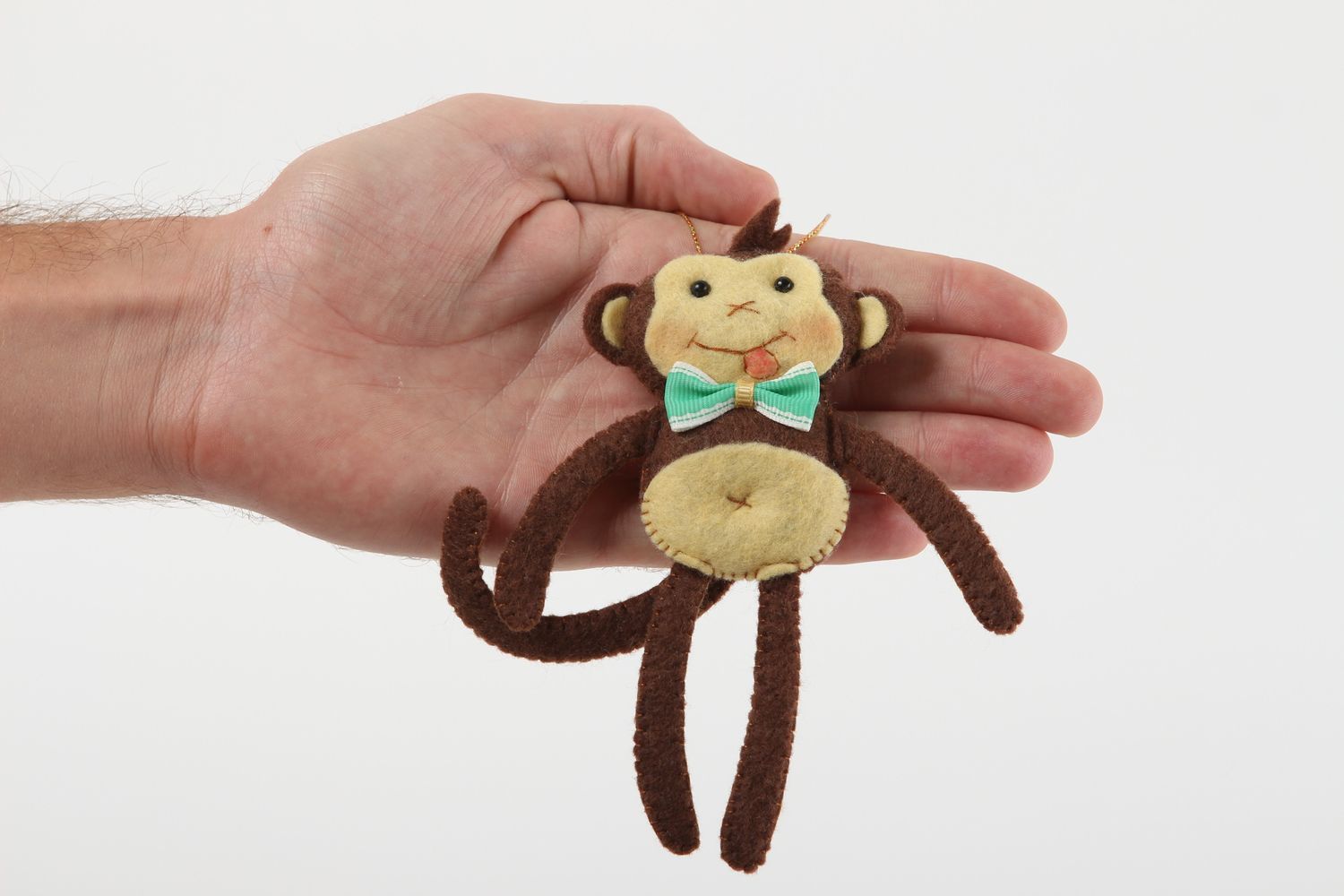 Déco fait main Jouet à suspendre Décoration Noël singe de feutre cadeau enfant photo 5