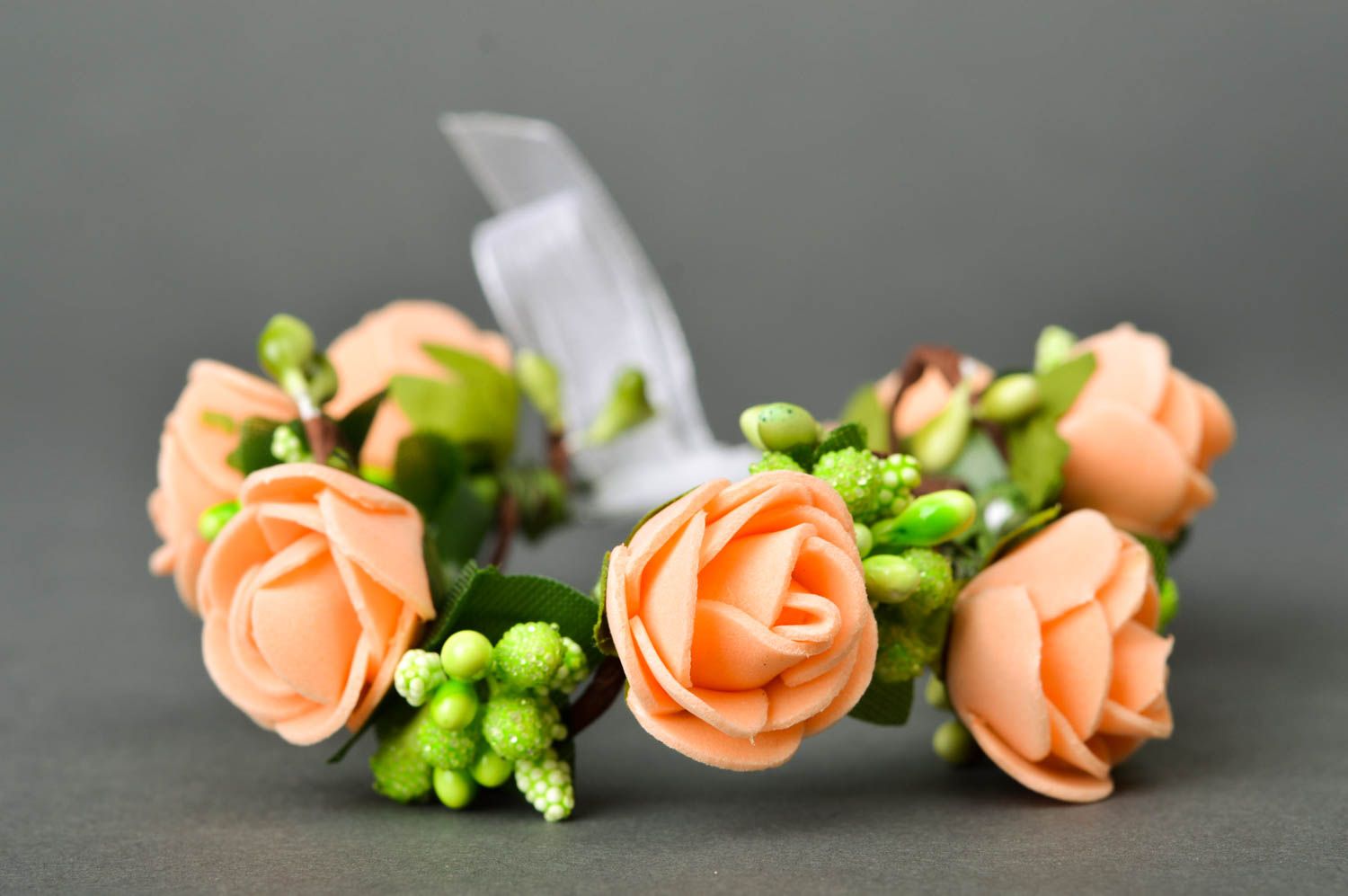Bracelet floral Bijou fait main en foamiran design élégant Cadeau pour femme photo 4