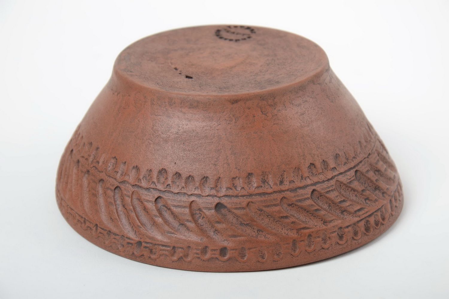 Beautiful small handmade designer brown clay bowl 250 ml  photo 3