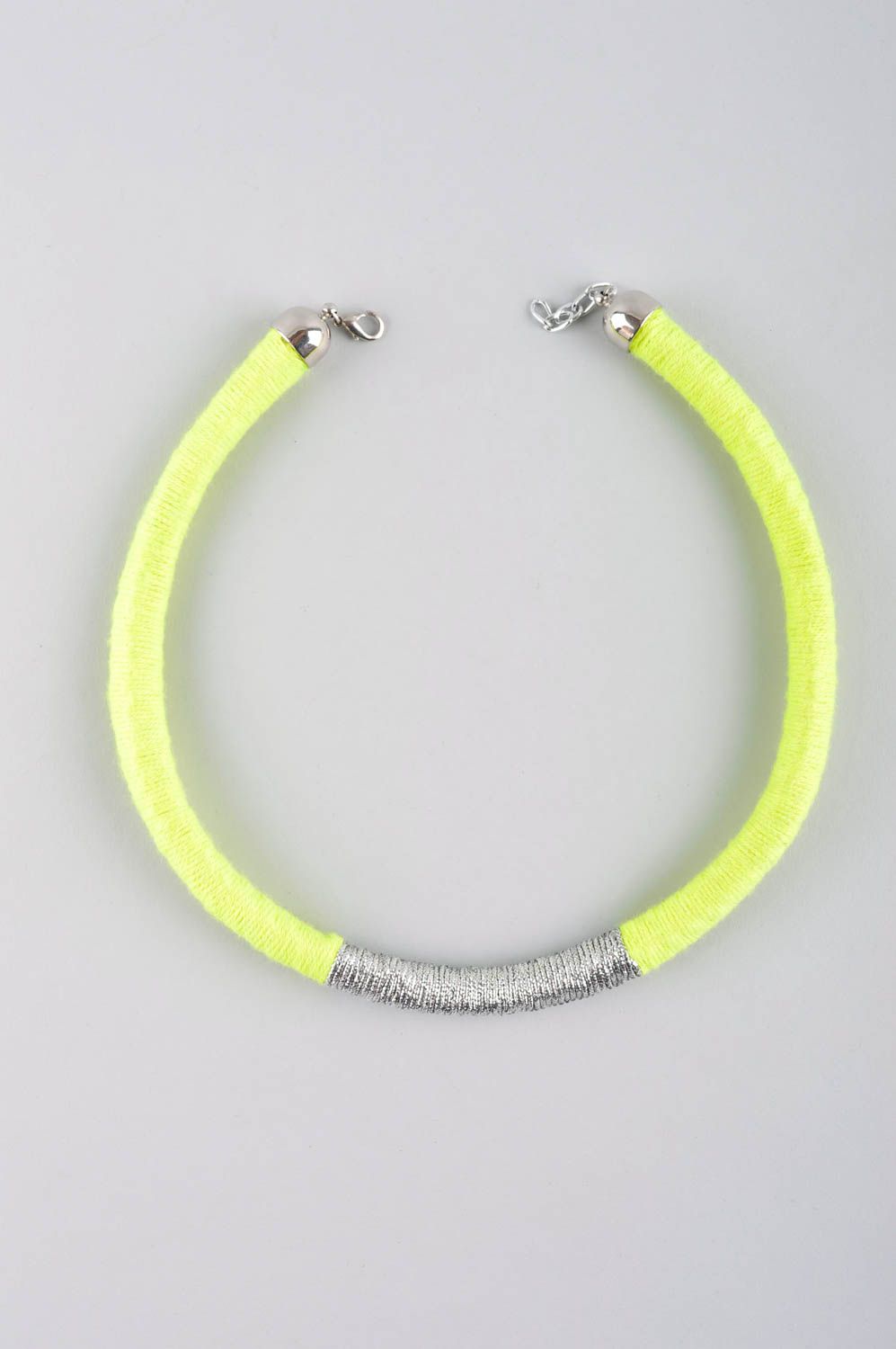 Колье ручной работы колье из веревки украшение на шею лимонное дизайнерское фото 5