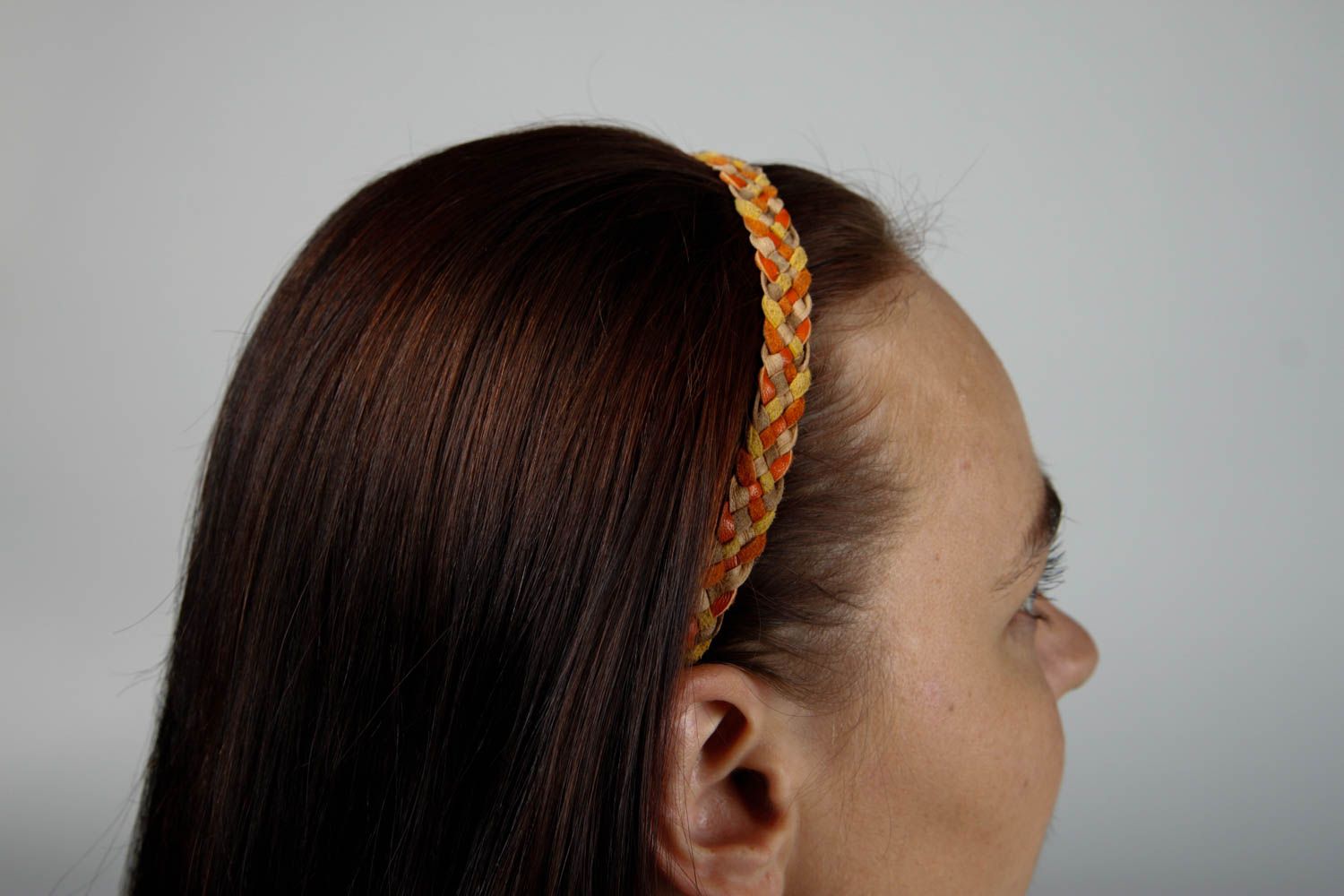 Аксессуар для волос ручной работы кожаная полоска для волос повязка на голову фото 2