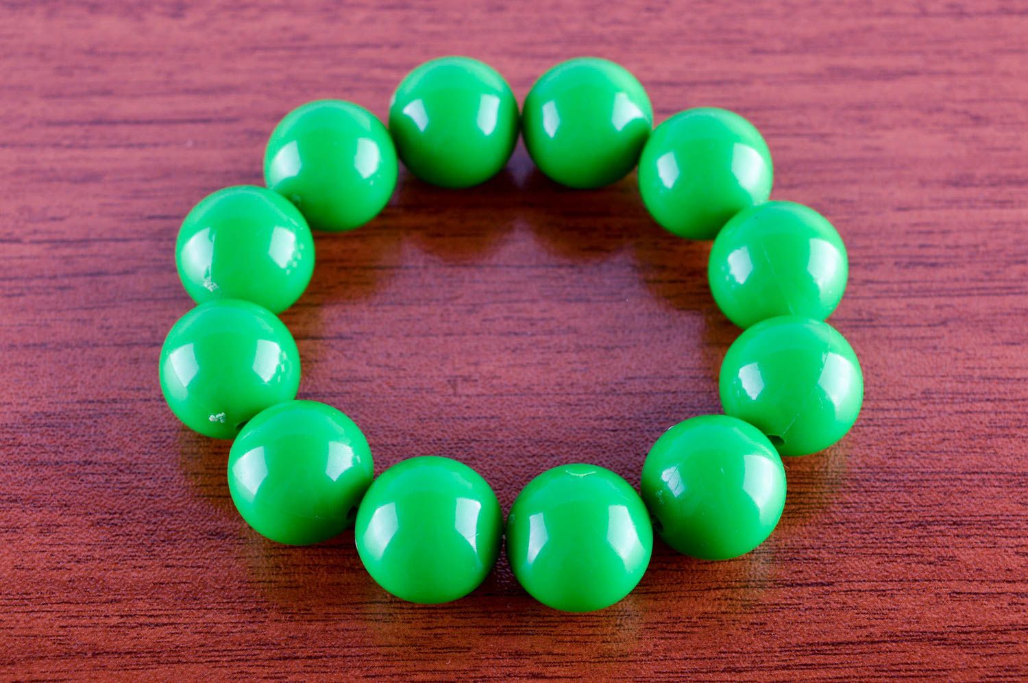 Браслет из бусин украшение ручной работы браслет бижутерия зеленый крупный фото 1