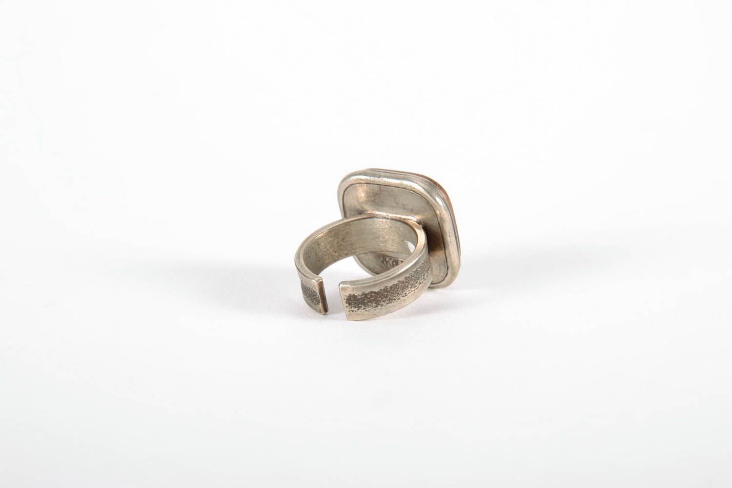Metal ring with pattern photo 3