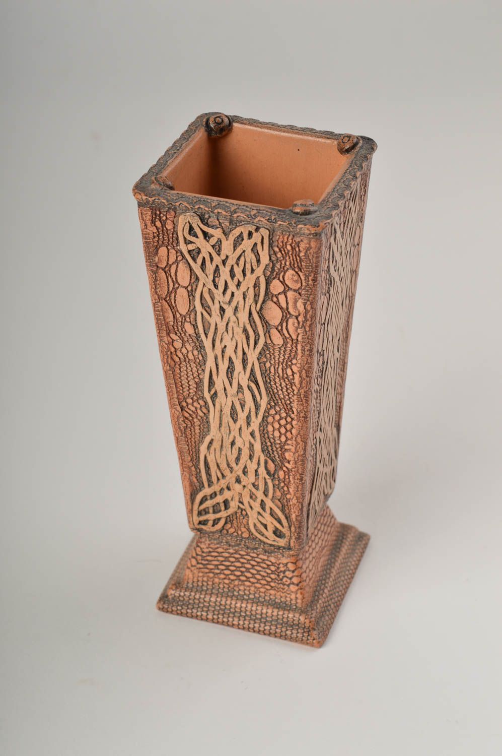 Красивая ваза ручной работы керамическая ваза для цветов декор для дома фото 3