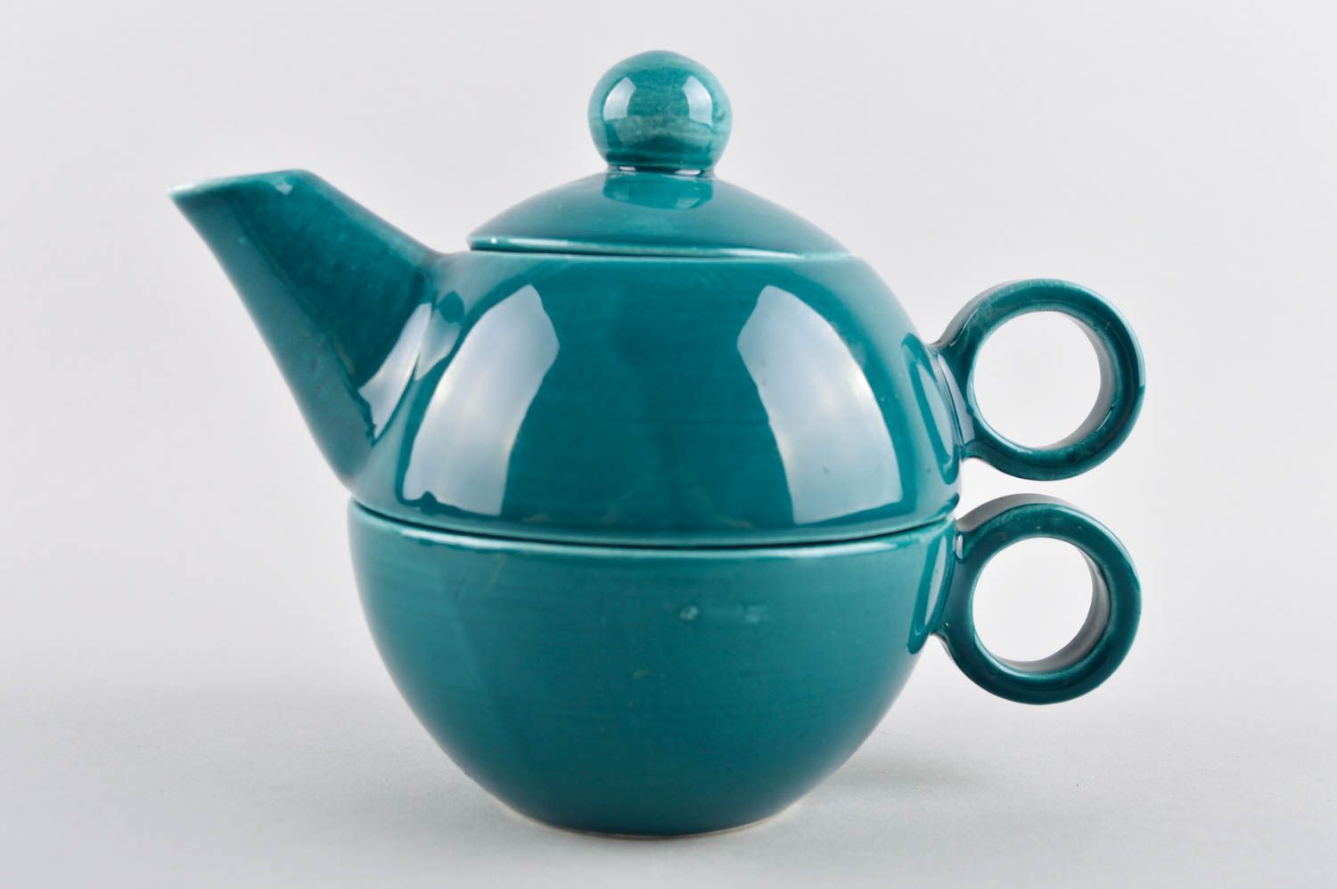 Заварной чайник ручной работы чайная чашка керамическая посуда оригинальная фото 2