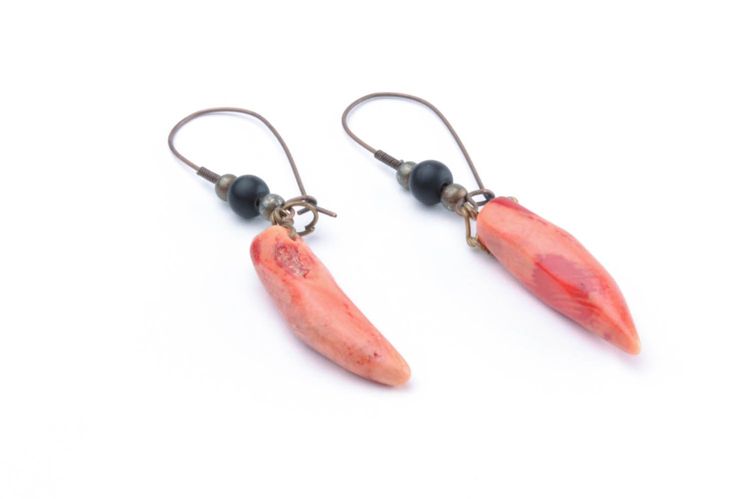 Homemade coral earrings photo 1