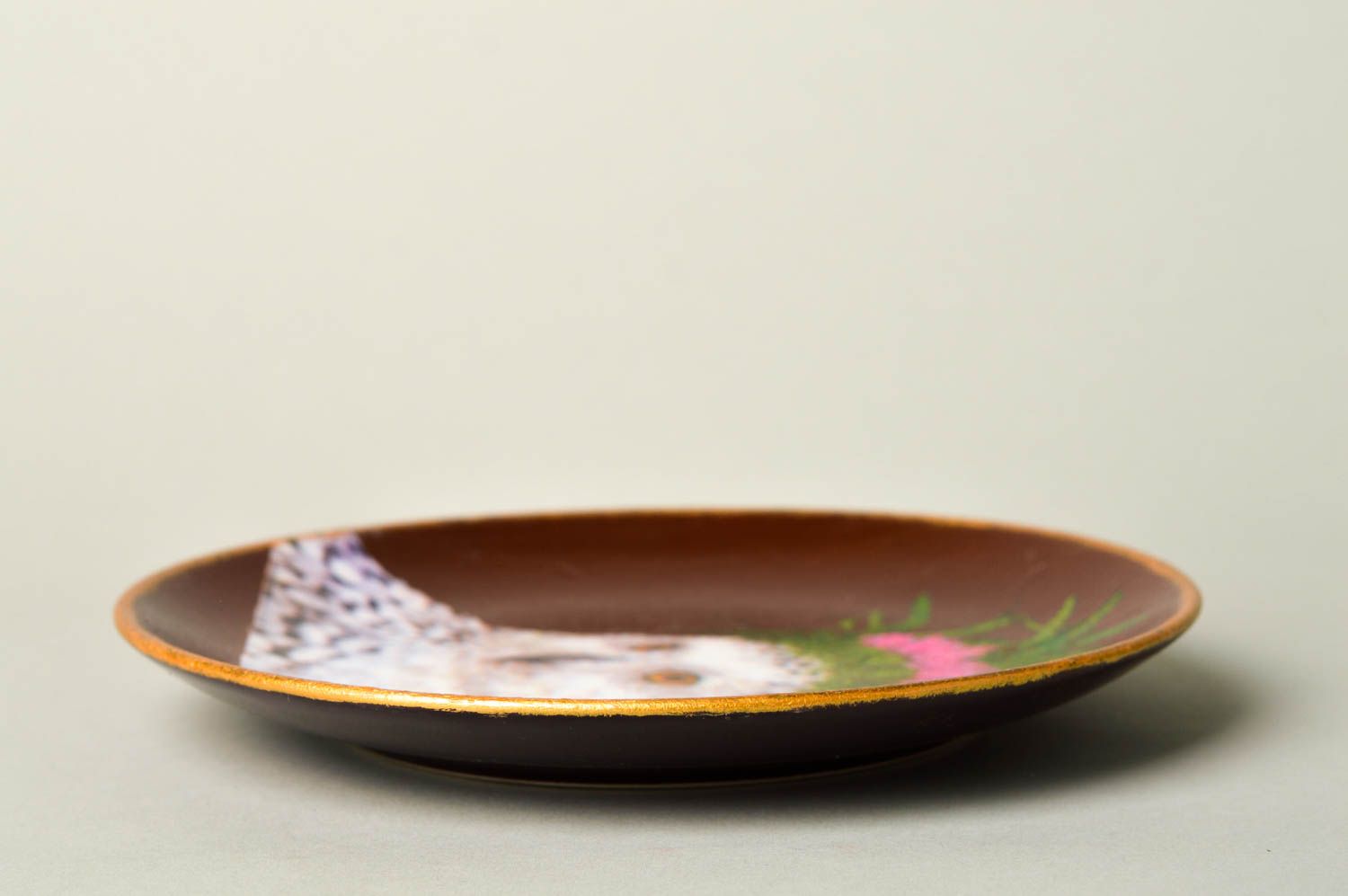 Plato de cerámica artesanal pintado utensilio de cocina menaje del hogar foto 2