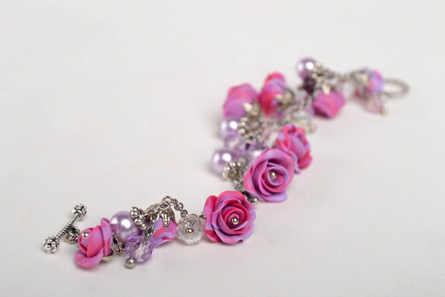 Handmade designer flower bracelet elegant tender accessory beautiful jewelry photo 1