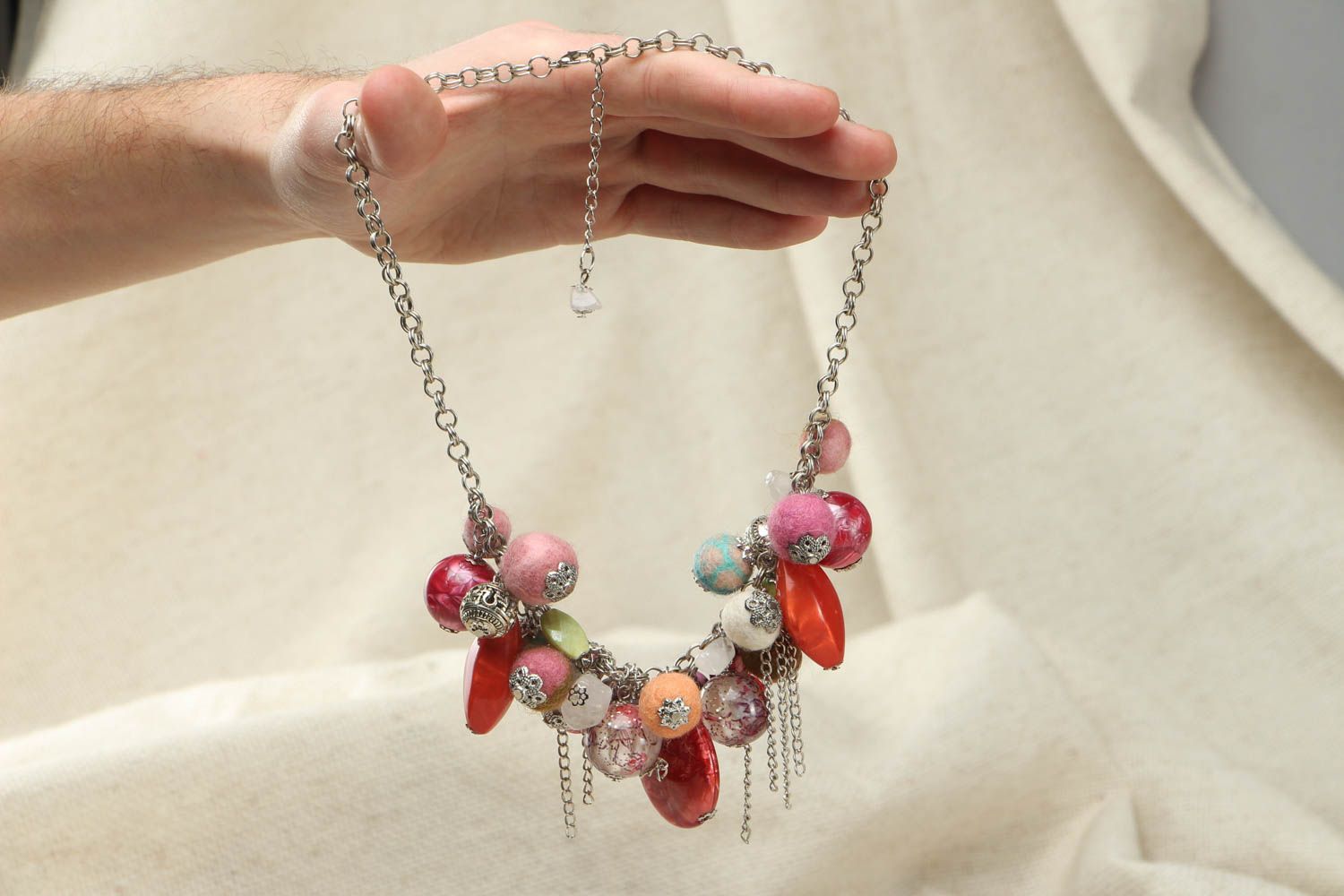Wool felted necklace Gourmet photo 4