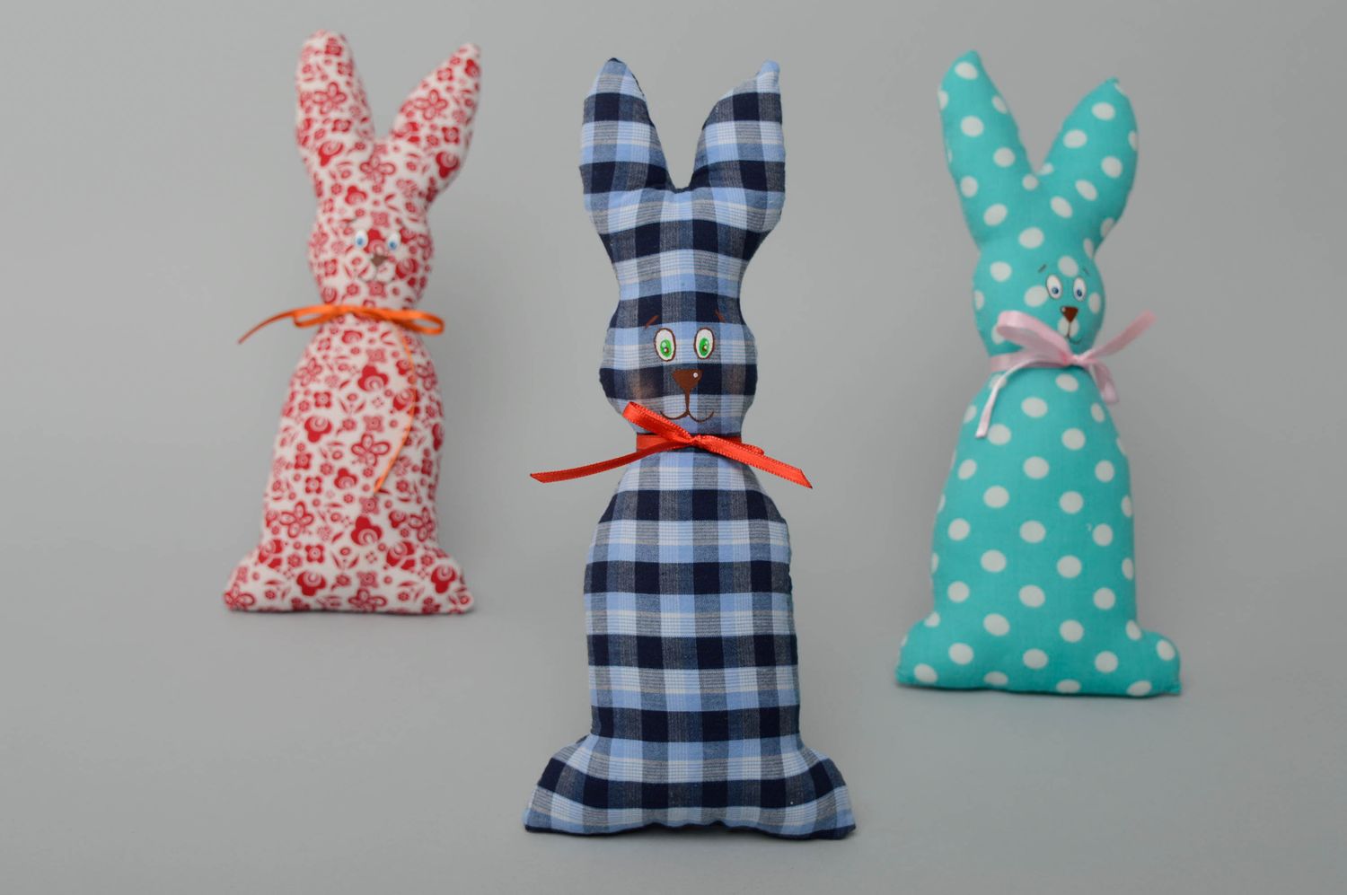 Handmade soft toy Checkered Rabbit photo 4