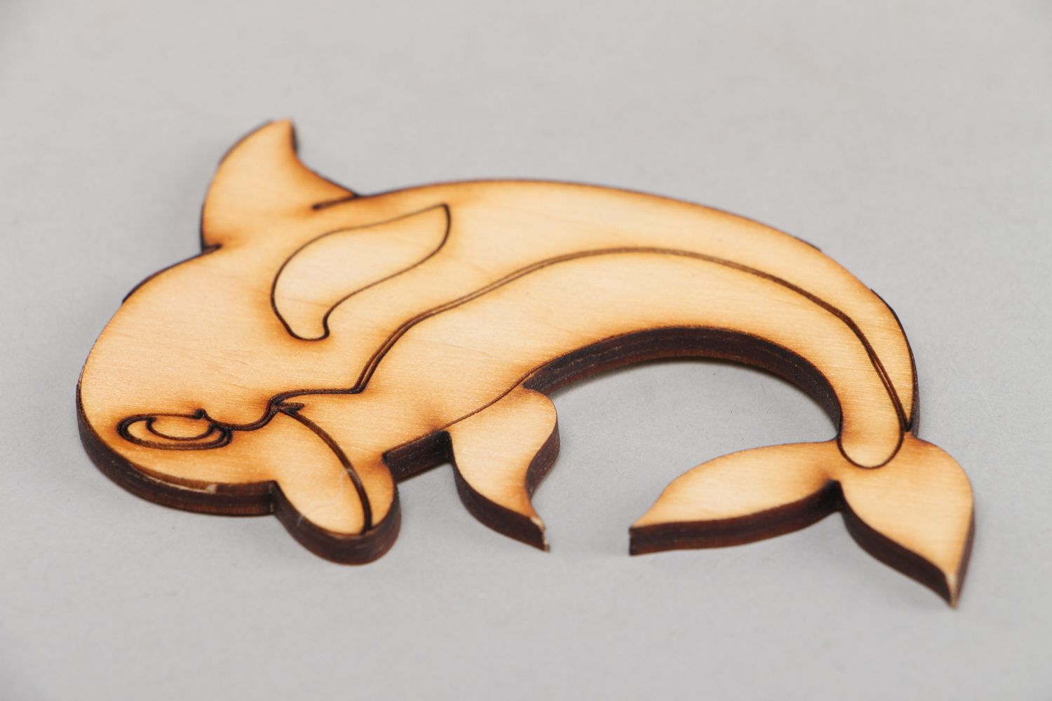 Handmade Holzrohling Delphin aus Sperrholz foto 2
