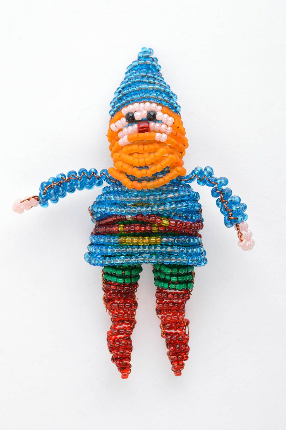 Figurine gnome fait main Objet design Déco chambre enfant perles rocailles photo 3
