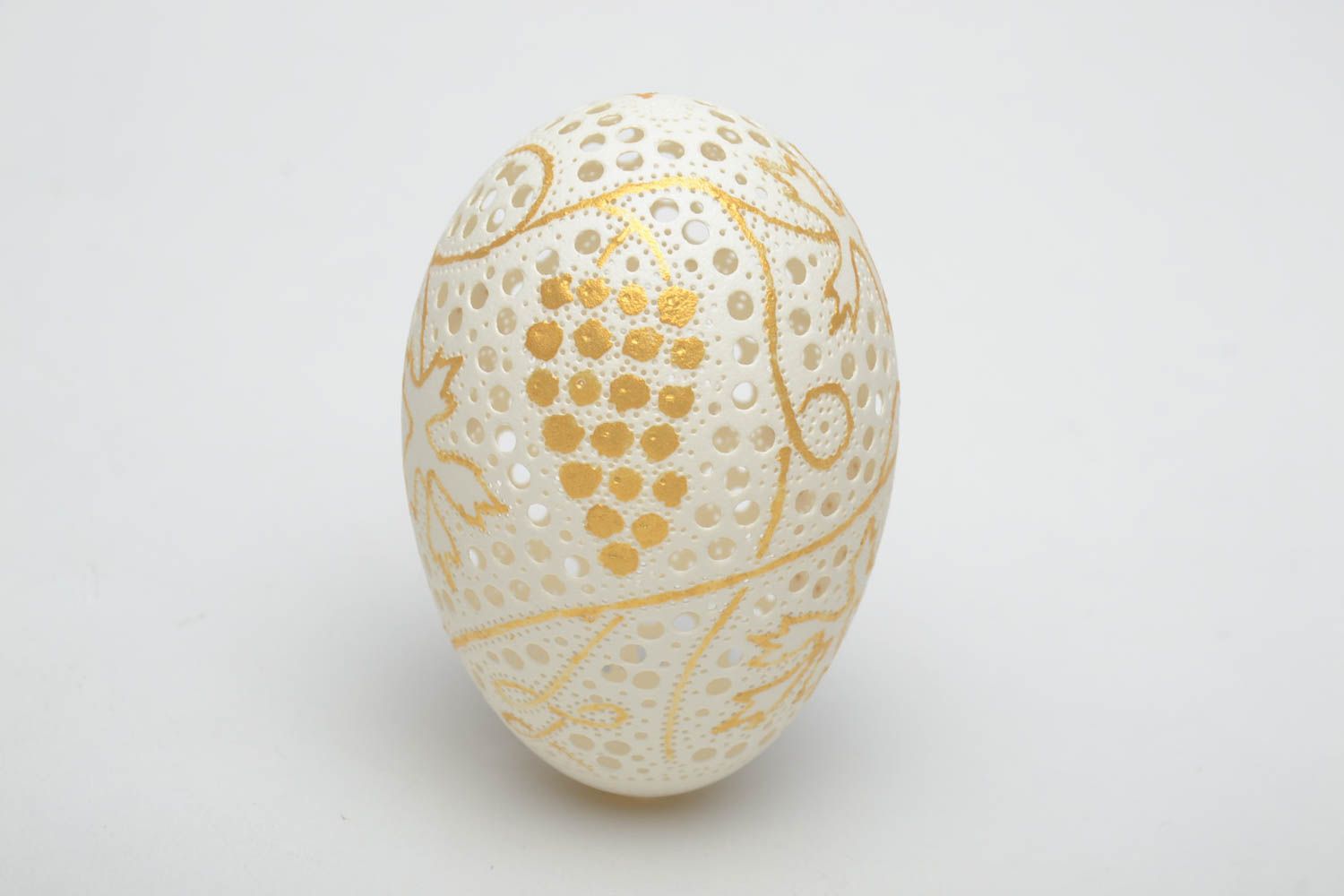 Huevo decorativo de ganso con grabado foto 2