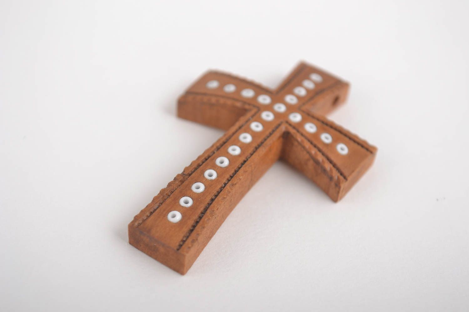 Handmade Schmuck Kettenanhänger Kreuz aus Holz Holzkreuz Anhänger originell foto 5
