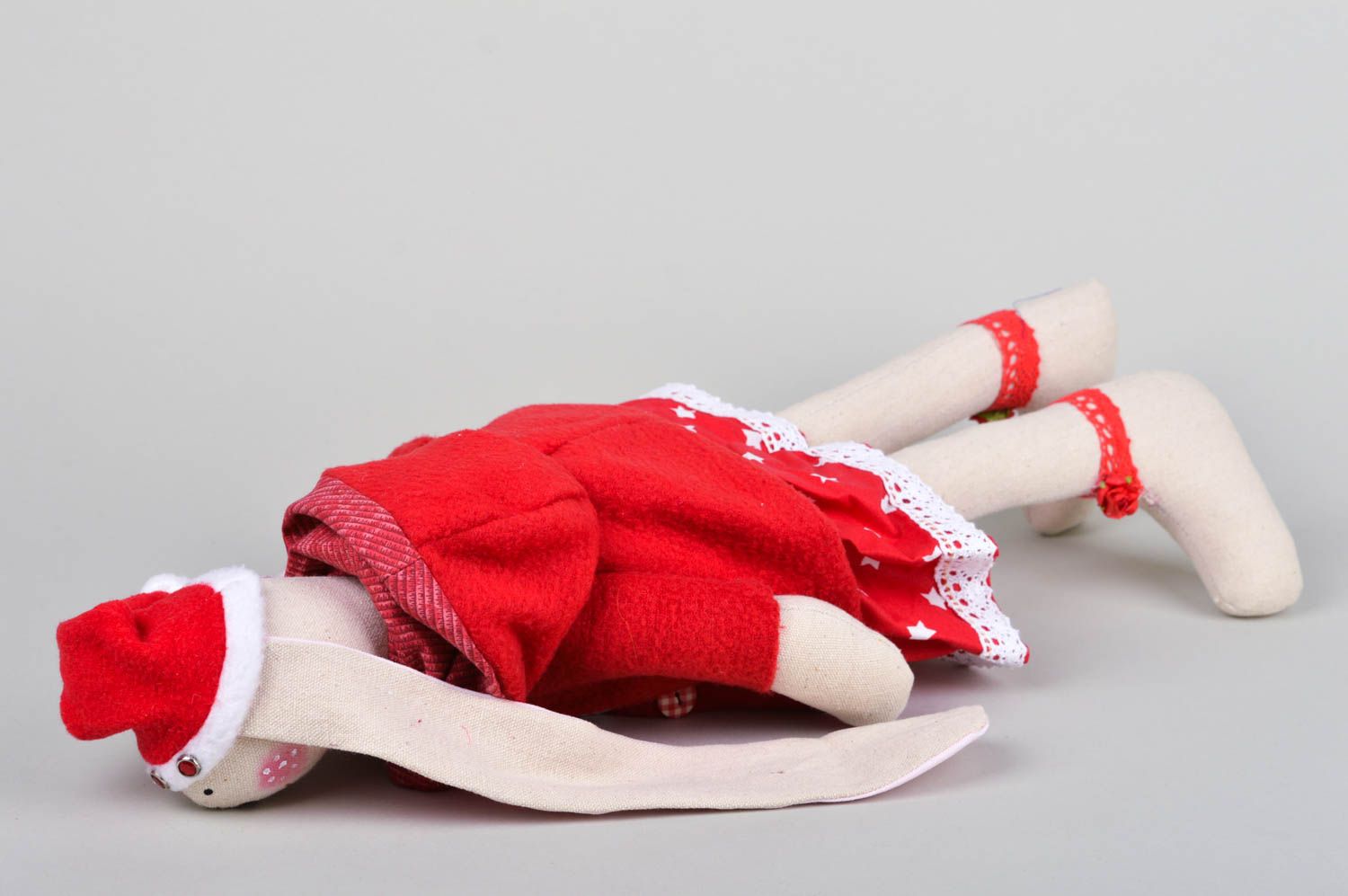 Игрушка из ткани хэнд мейд авторская игрушка зайка в в костюме мягкая игрушка фото 4
