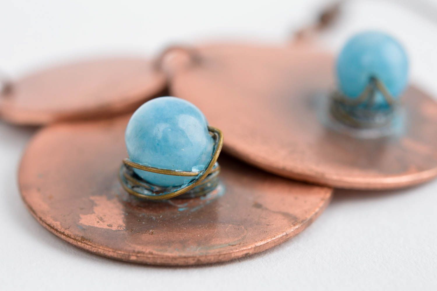 Massive handmade metal earrings brass earrings design metal craft gifts for her photo 5