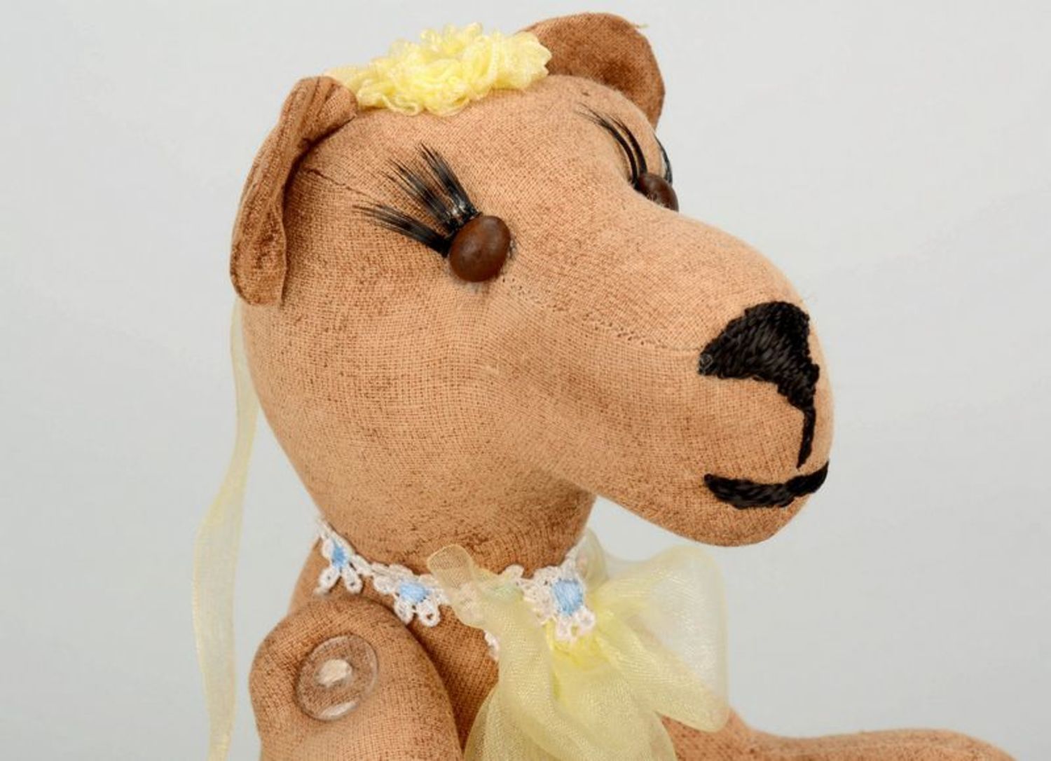 Soft fragrant toy Bear in yellow dress photo 2