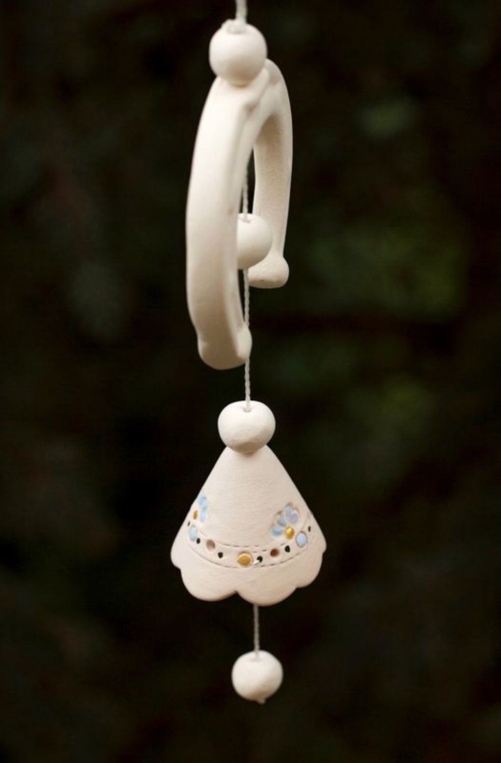 Hanging ceramic bell for good luck photo 2