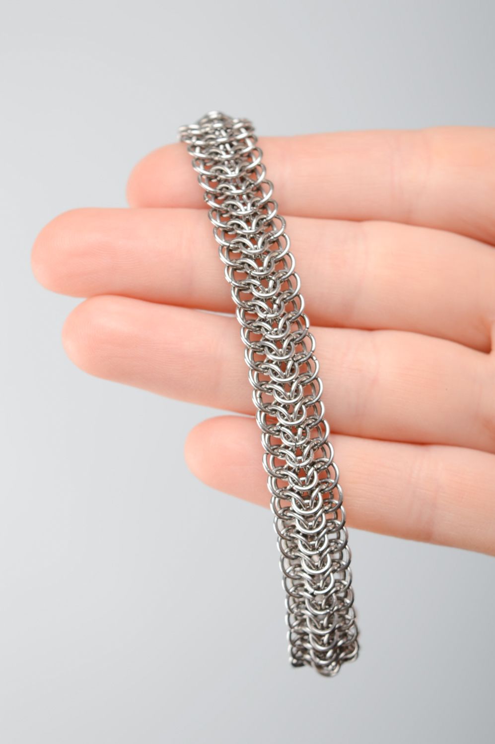 Handmade unisex steel bracelet photo 4