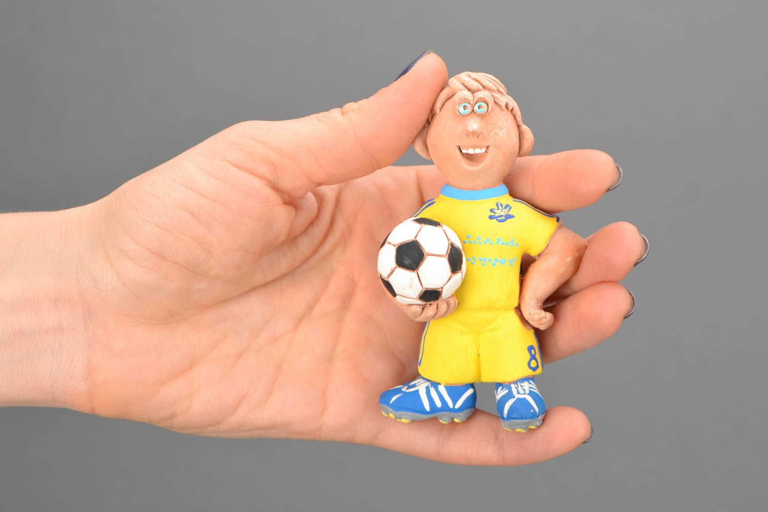 Homemade fridge magnet Football Player photo 2