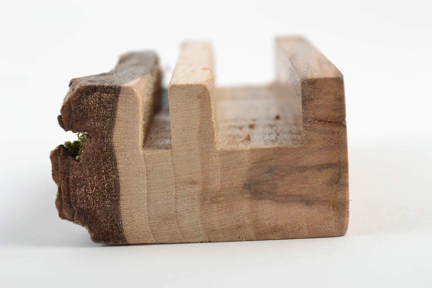 Soporte para móvil hecho a mano de madera ecológico regalo original hermoso
 foto 2