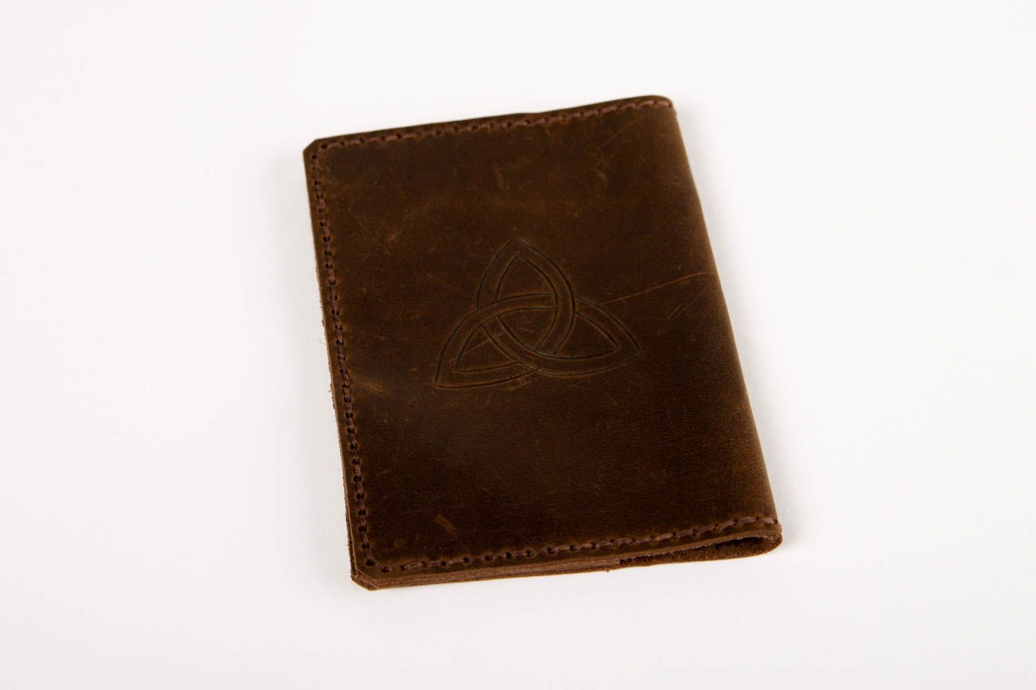 Handmade Passhülle Leder Accessoire für Männer Reisepass Umschlag geprägt foto 4