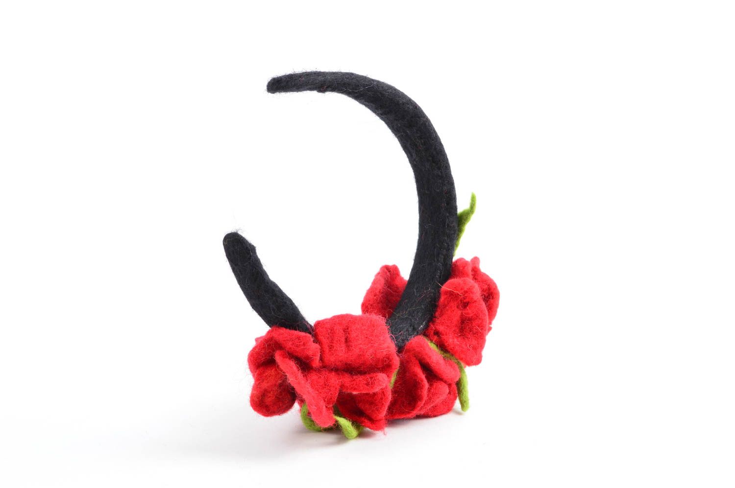 Serre-tête fleurs fait main Accessoire cheveux pavots rouges Cadeau original photo 3