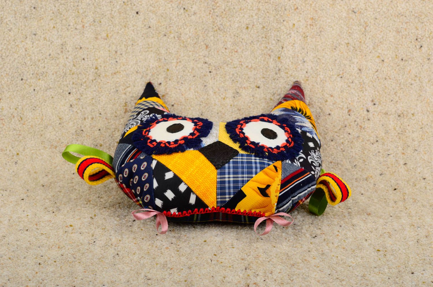 Игрушка подушка сова ручной работы диванная подушка из ткани детская игрушка фото 4
