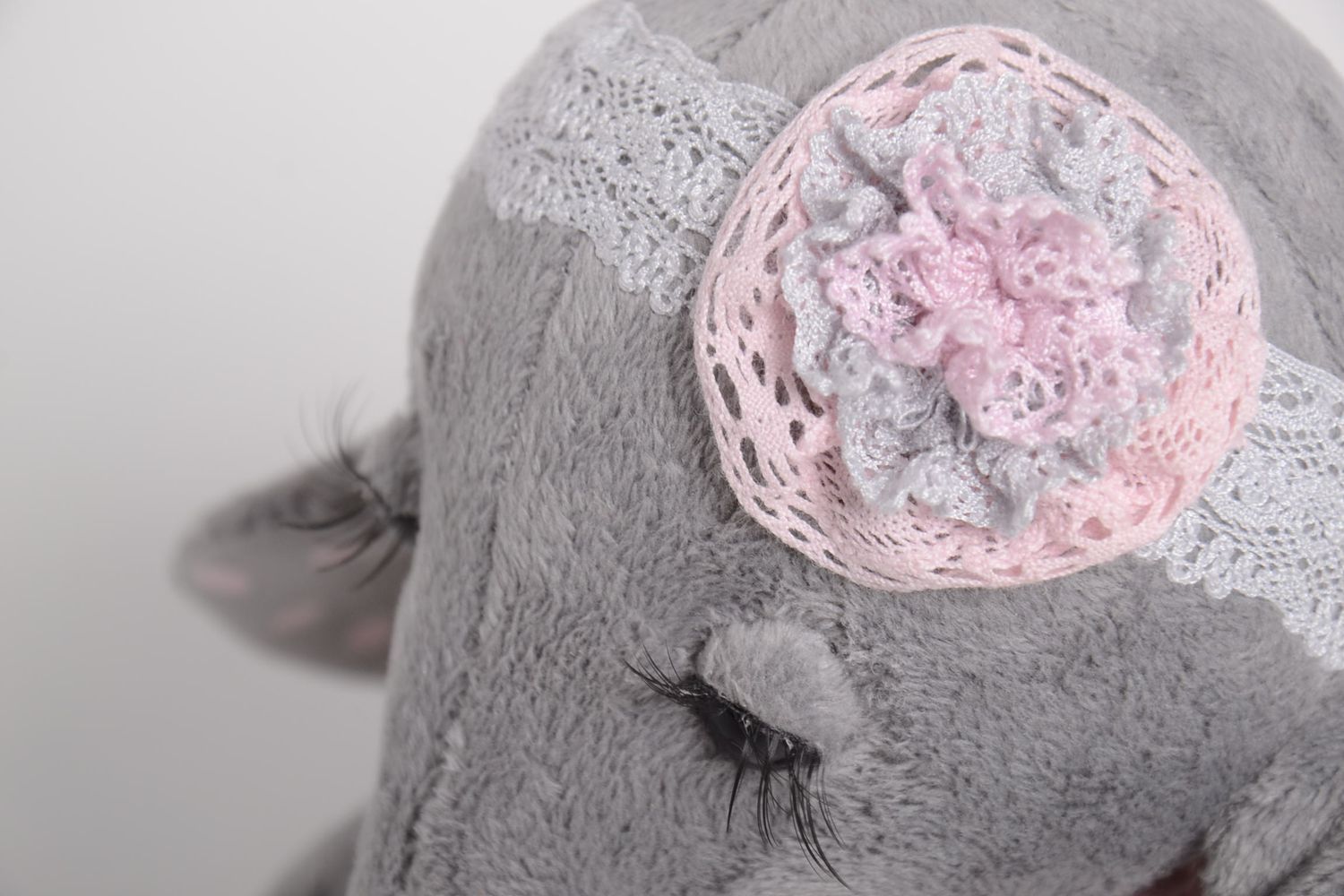 Handmade Kuscheltier Elefant mit Haarband Geschenk für Kinder Stoff Spielzeug  foto 3