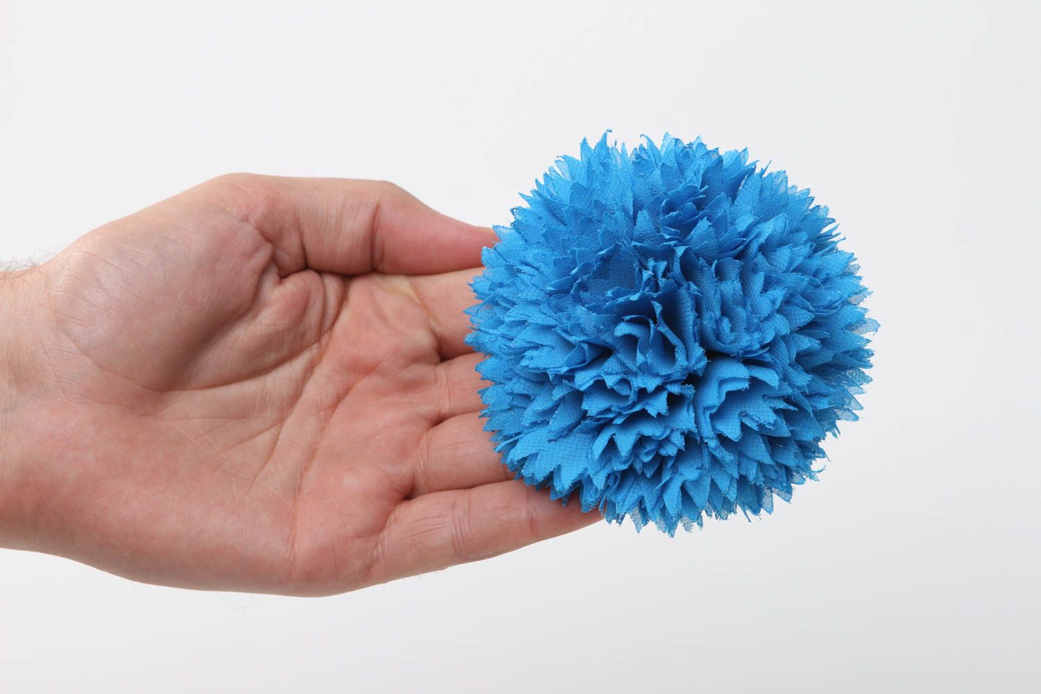 Handmade scrunchy with flower hair accessories design blue scrunchy gift for kid photo 5