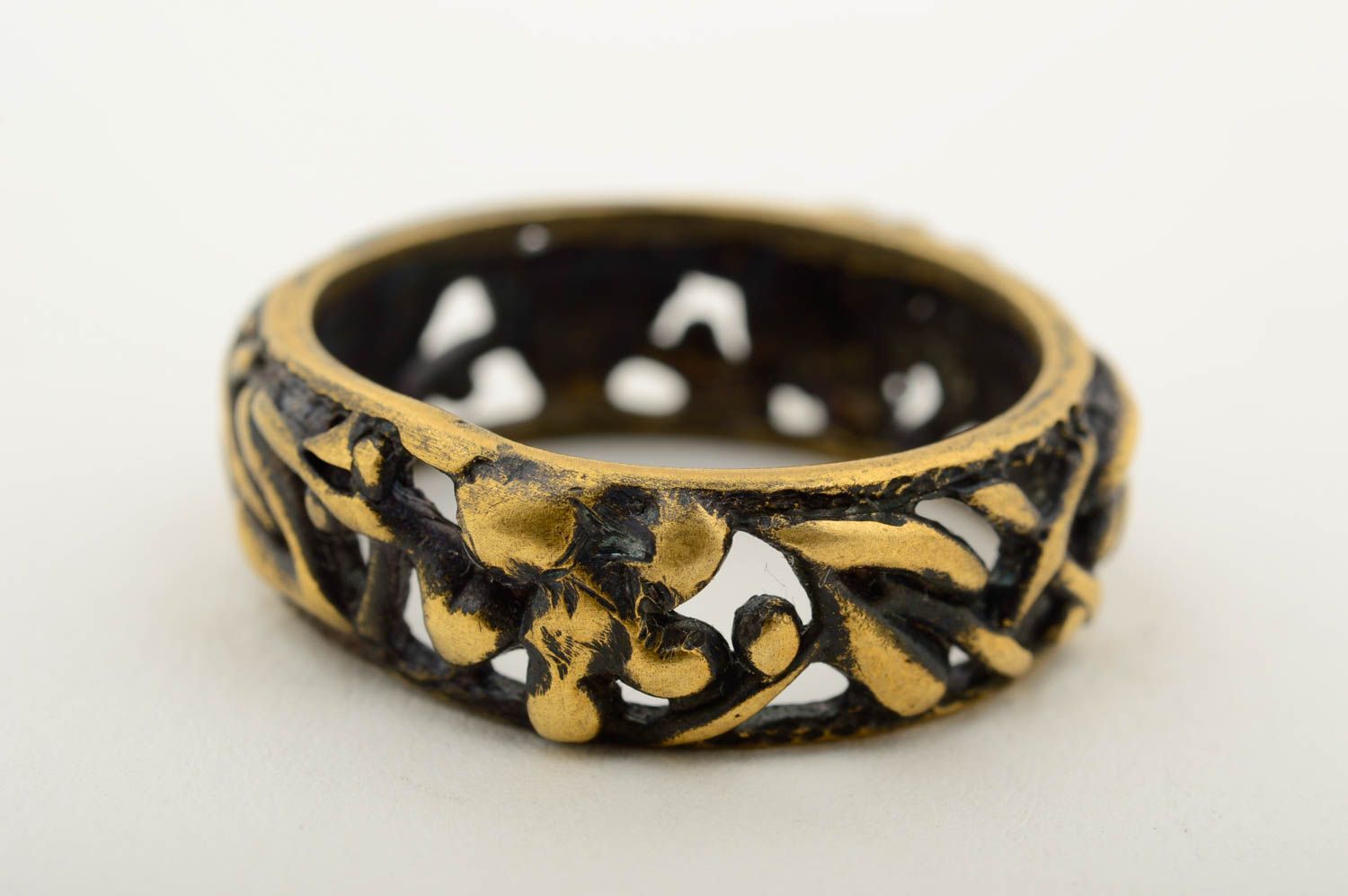 Кольцо ручной работы кольцо из бронзы с камнем бижутерия кольцо оригинальное фото 4