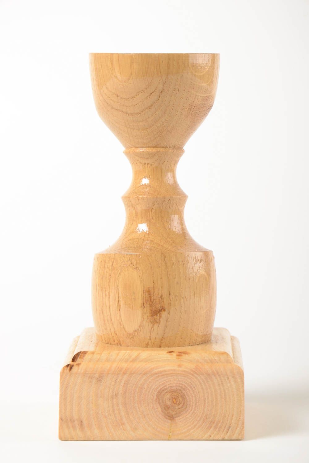 Candelero de madera hecho a mano decoración de hogar soporte para velas foto 2