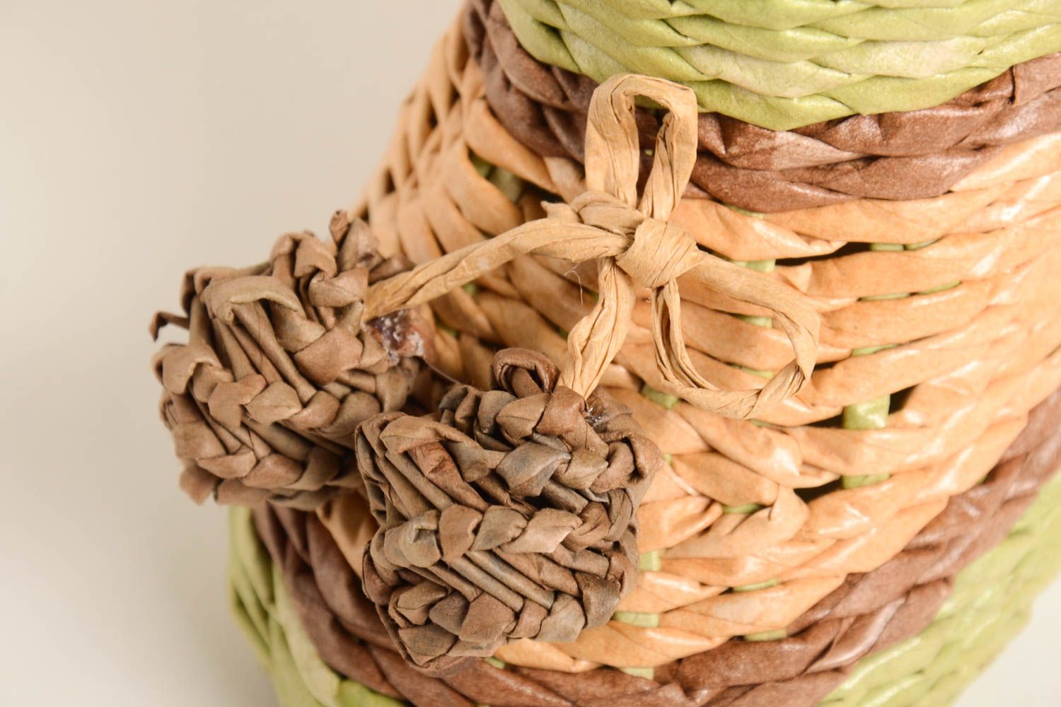 Bota para dulces hecha a mano cesta de mimbre de papel decoración de cocina  foto 5