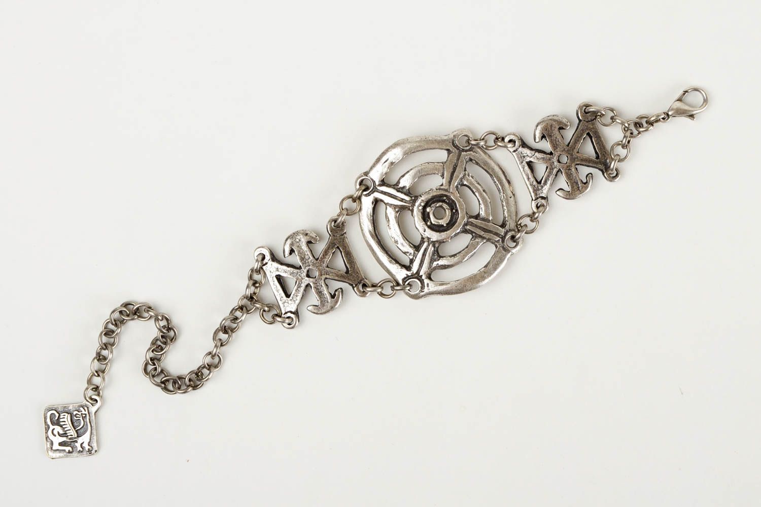 Handmade Modeschmuck Armband aus Metall Designer Schmuck Frauen Accessoire breit foto 4