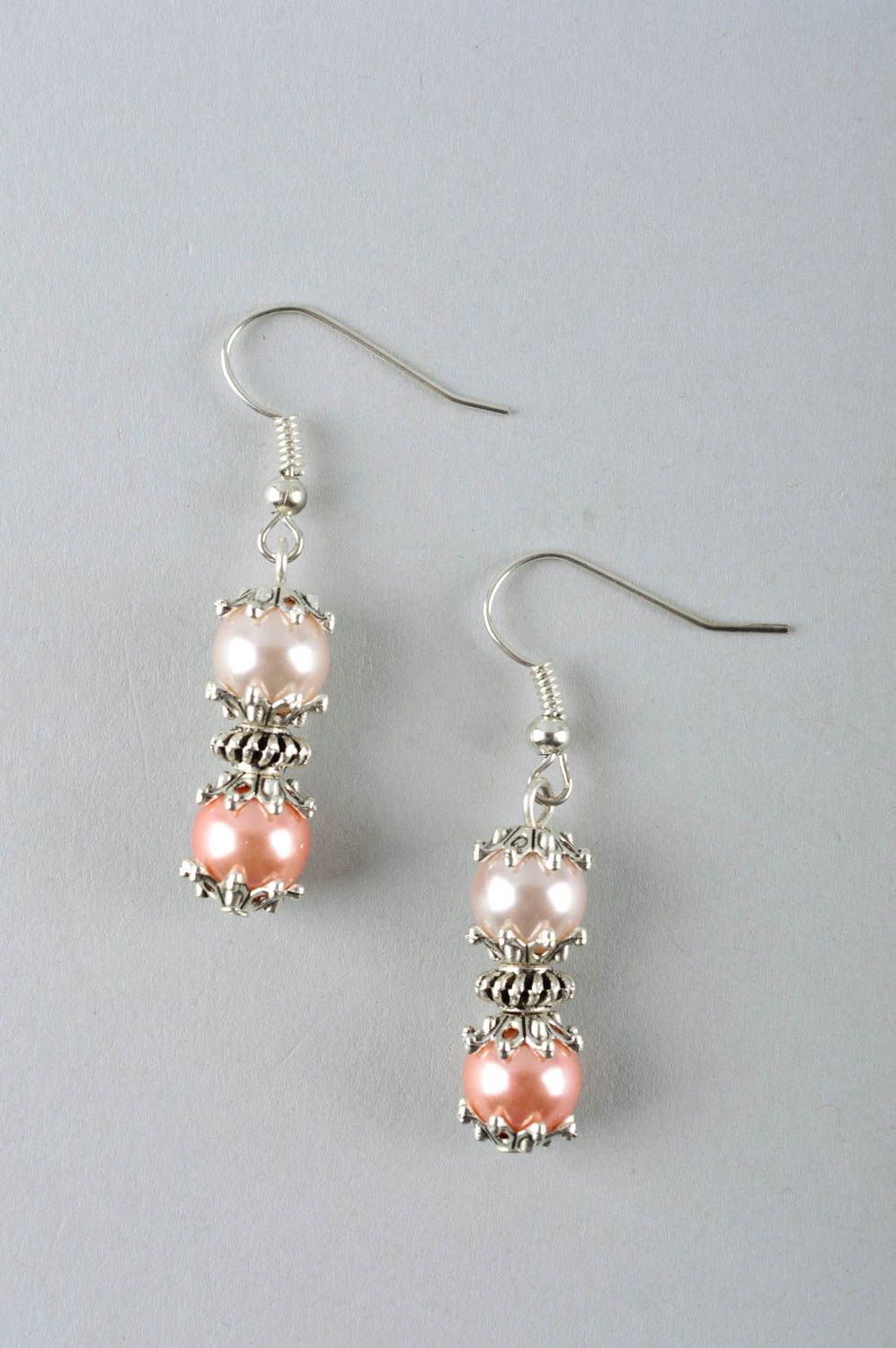 Handmade jewelry pearl earrings womens accessories dangling earrings for women photo 2