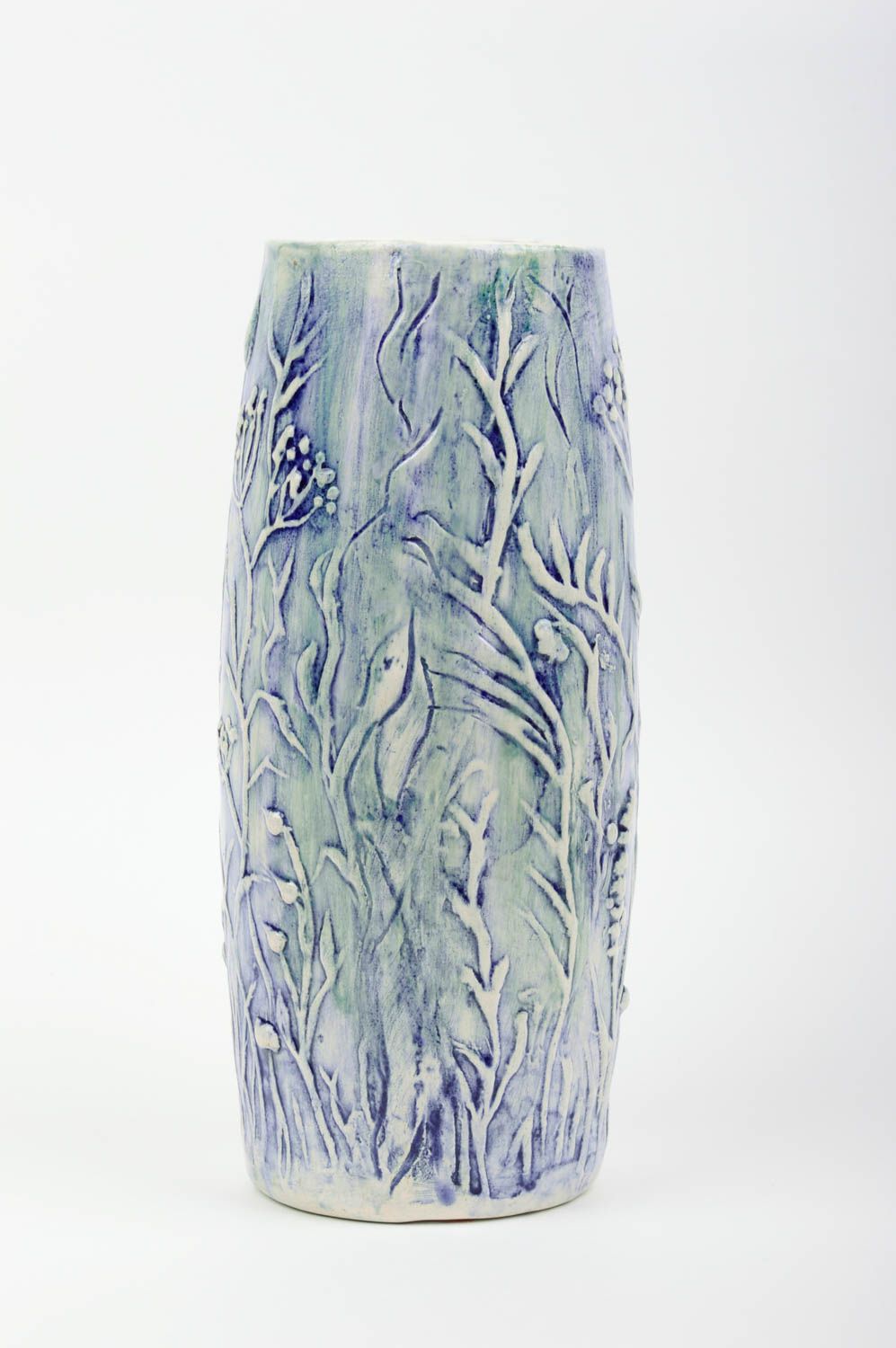 Vase décoratif fait main en céramique original peint de glaçure pour fleurs 1 L photo 1