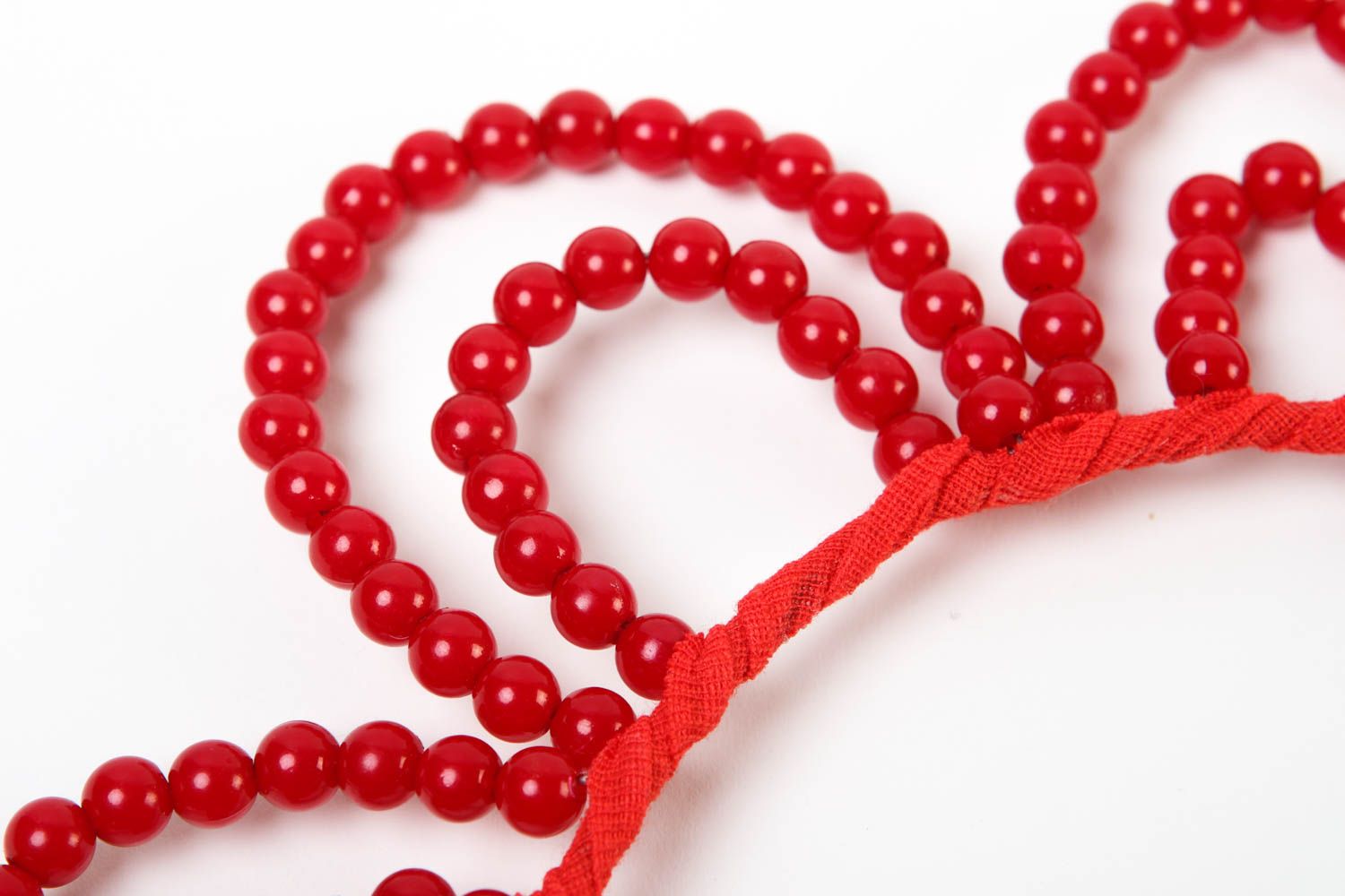 Serre-tête rouge fait main Accessoire cheveux perles acryliques Cadeau original photo 3