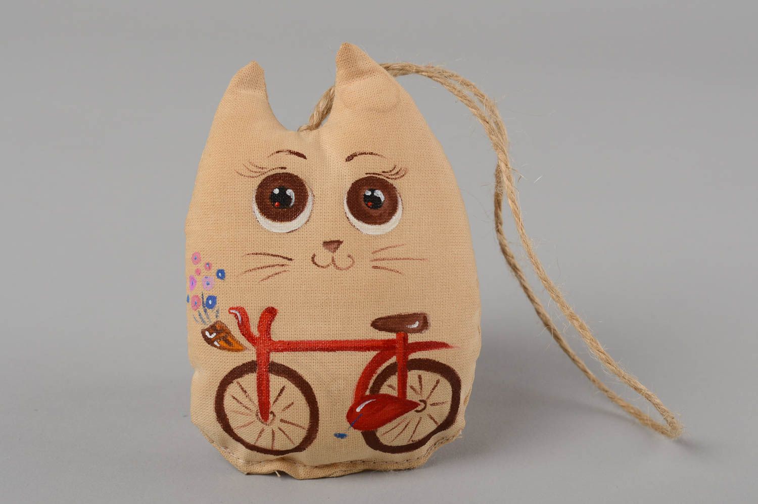 Handmade Deko Anhänger Kuscheltier Katze Stoff Spielzeug Geschenk für Kinder foto 4