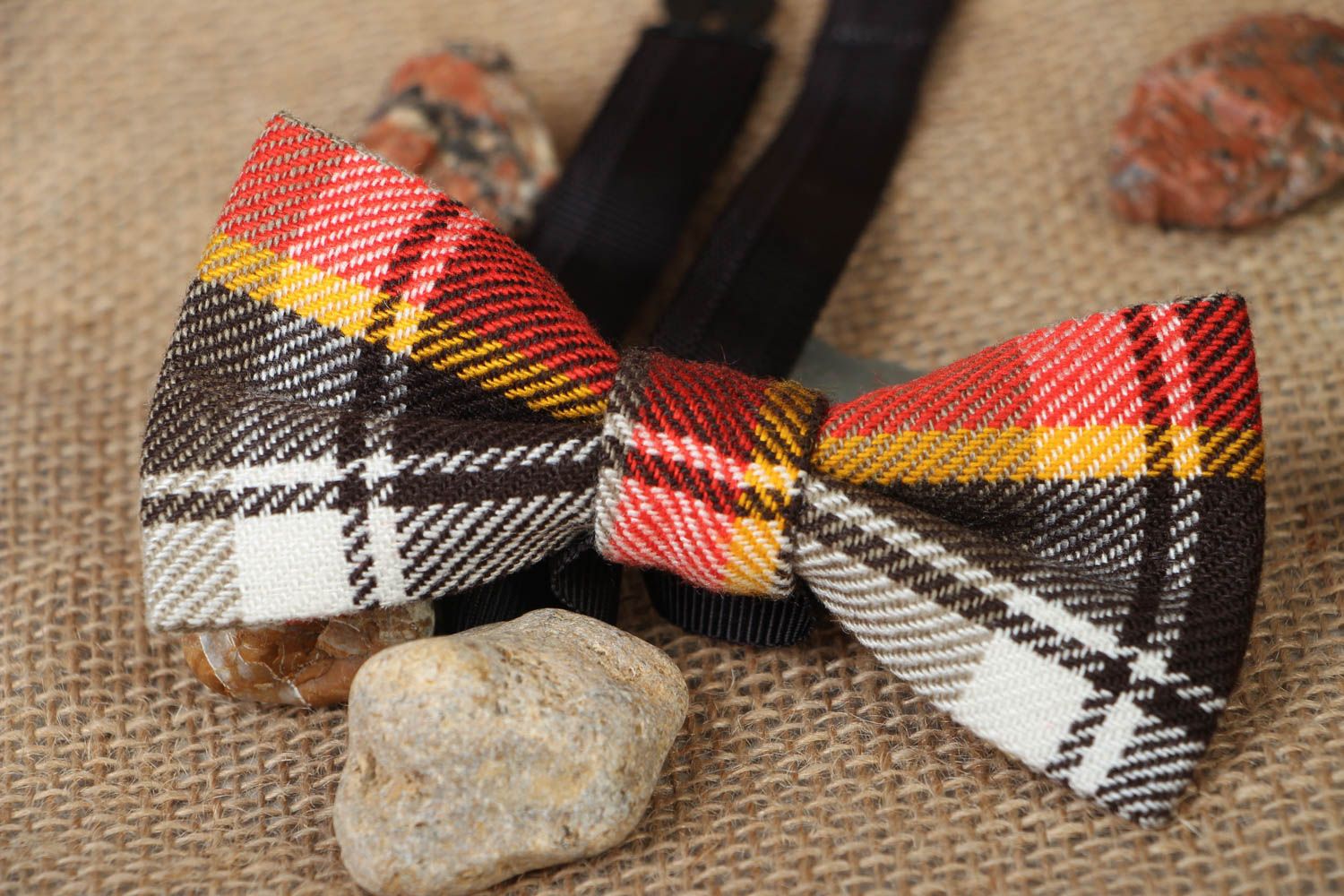 Handmade textile bow tie photo 5