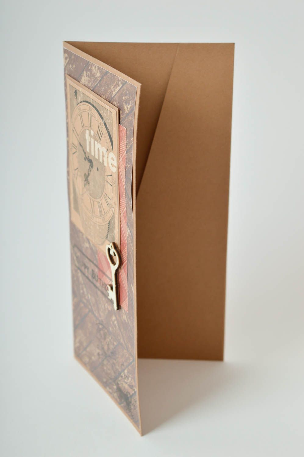Carte de voeux faite main en papier avec clef design original Petit cadeau photo 4