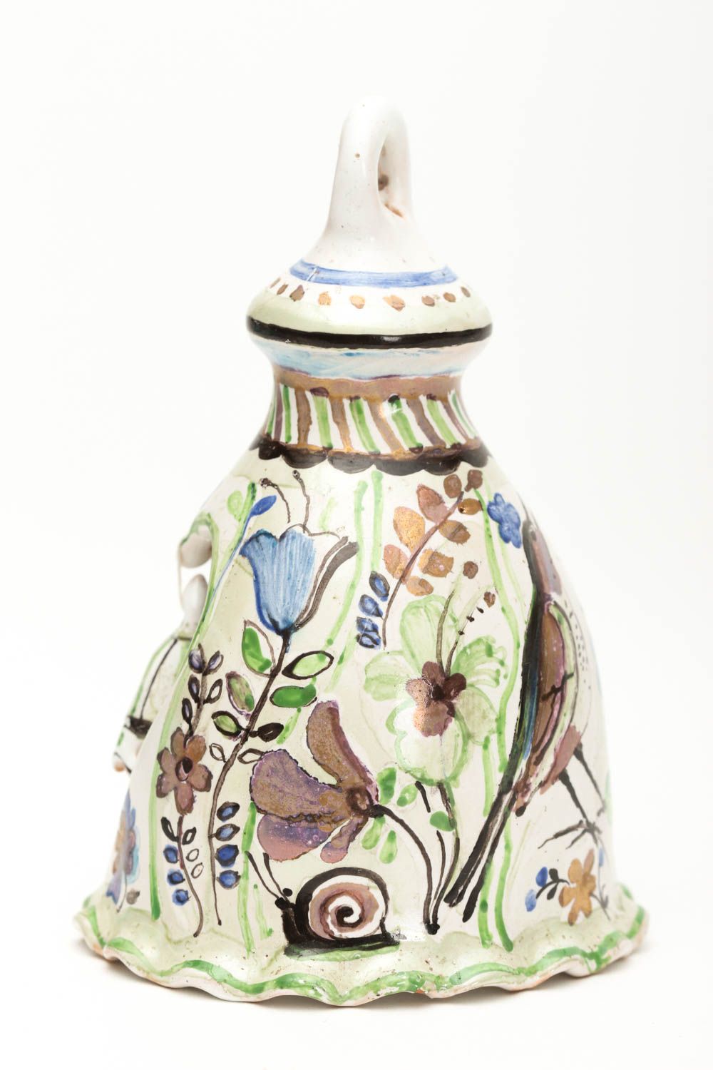 Souvenir handmade ceramic bell home design pottery works decorative use only photo 2