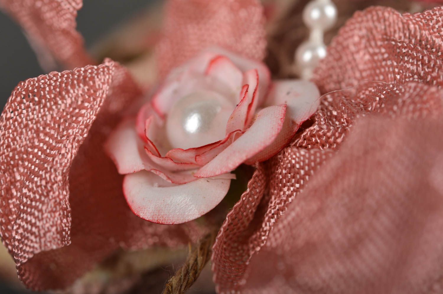 Coeur décoratif fait main Accessoire design petit coton fleur Déco maison photo 4