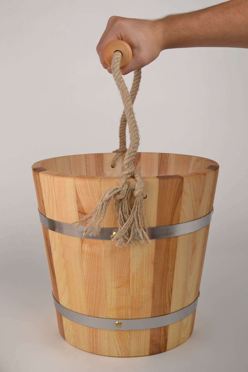 Handmade bucket made of wood sauna accessories sauna bucket present for men photo 6