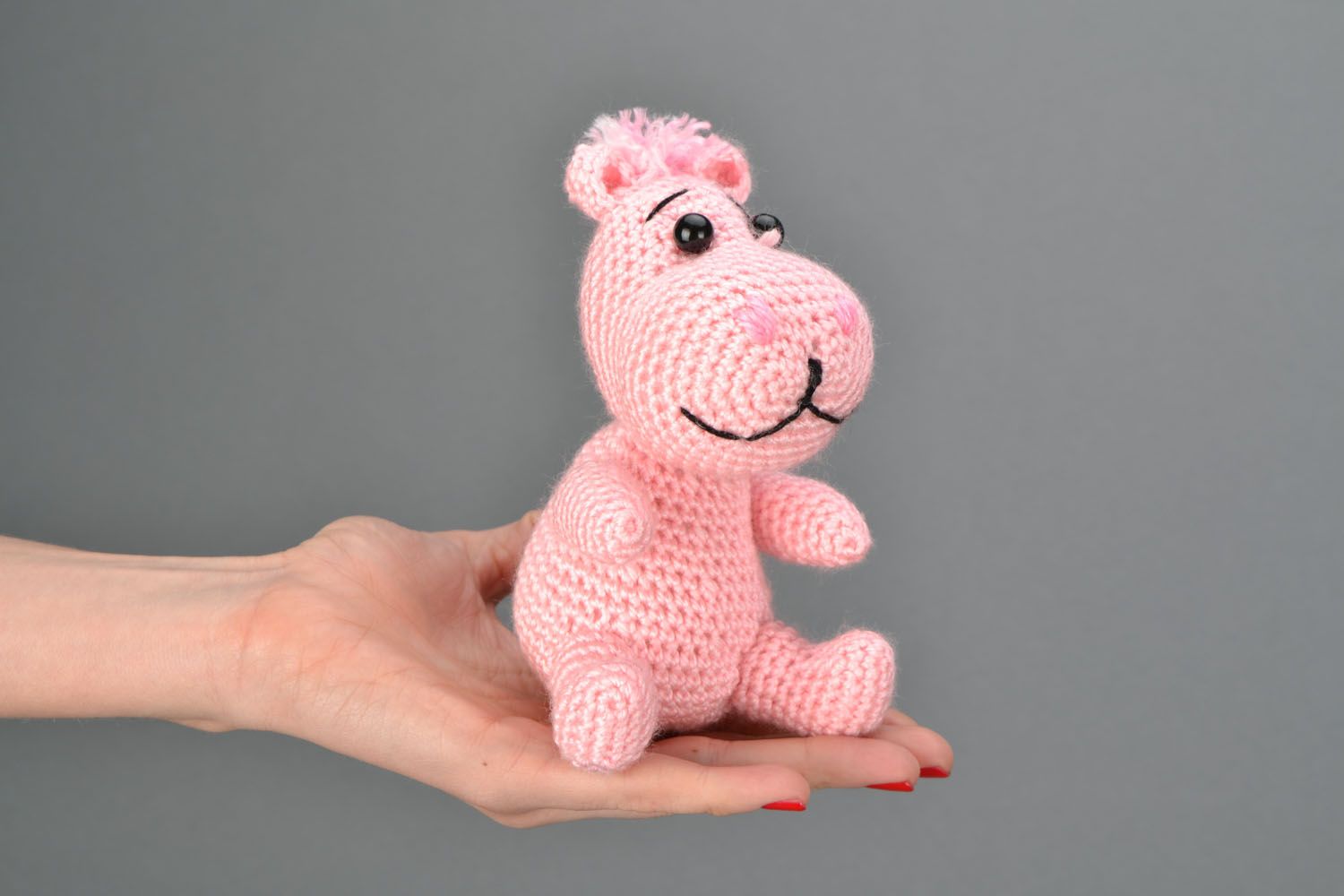 Brinquedo de malha feito à mão Hipopótamo  foto 2