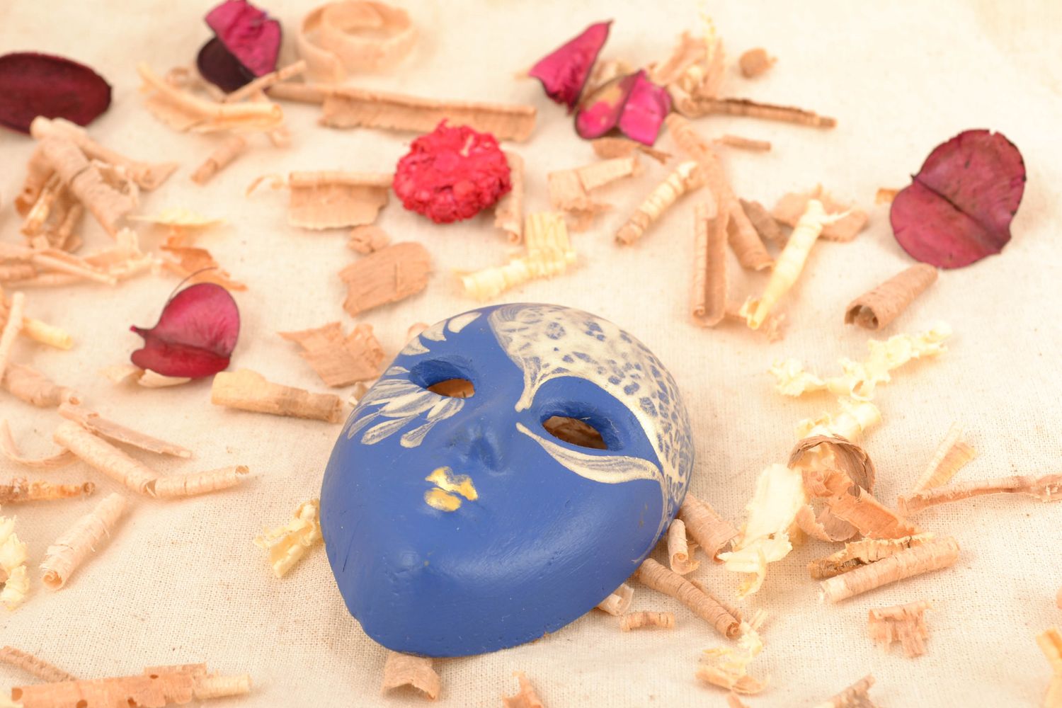 Интерьерная подвеска карнавальная маска Синяя птица фото 2